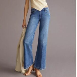 PAIGE Anthropologie Women's Sabine Low-Rise Wide Leg Jeans Size 24